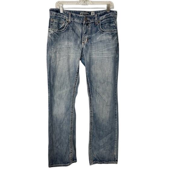 INC Blue Cotton Straight Relaxed Fit Classic Denim Jeans Men Sz 34/32 - Picture 1 of 11